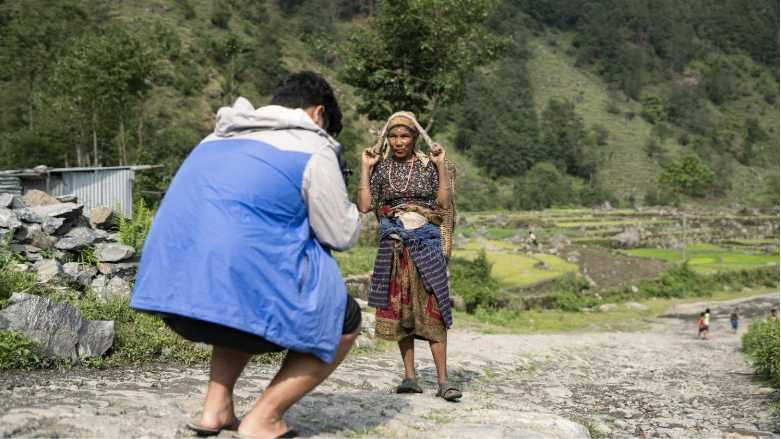A woman participating in an adult literacy program.